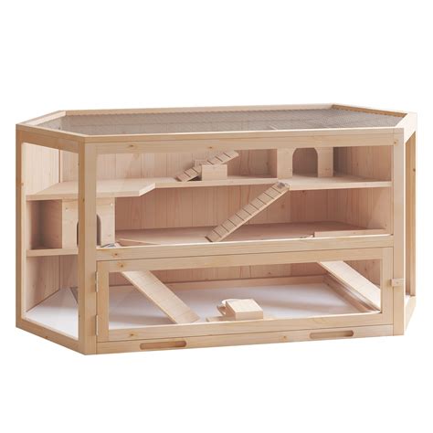 pawhut wooden hamster cage|pawhut 3 tier hamster cage.